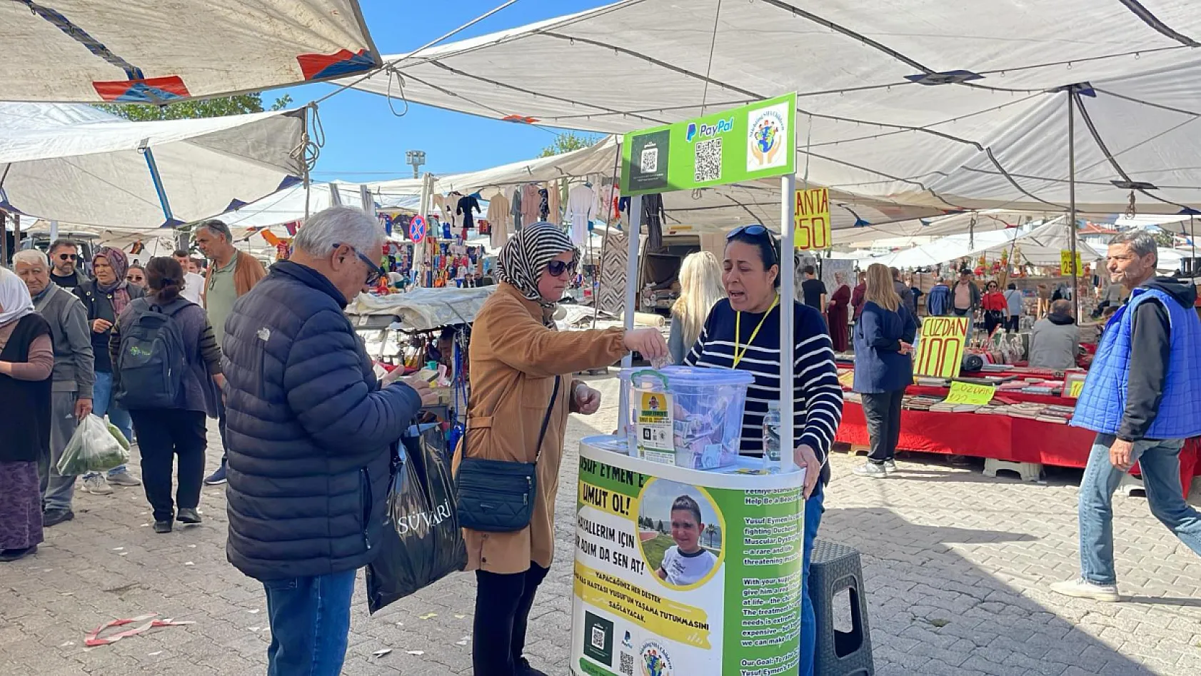 Fethiye Salı Pazarı'nda Yusuf Eymen için umut kampanyası sürüyor