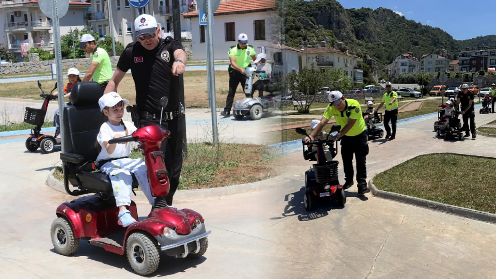 Fethiye'de anaokulu öğrencilerine uygulamalı trafik eğitimi verildi