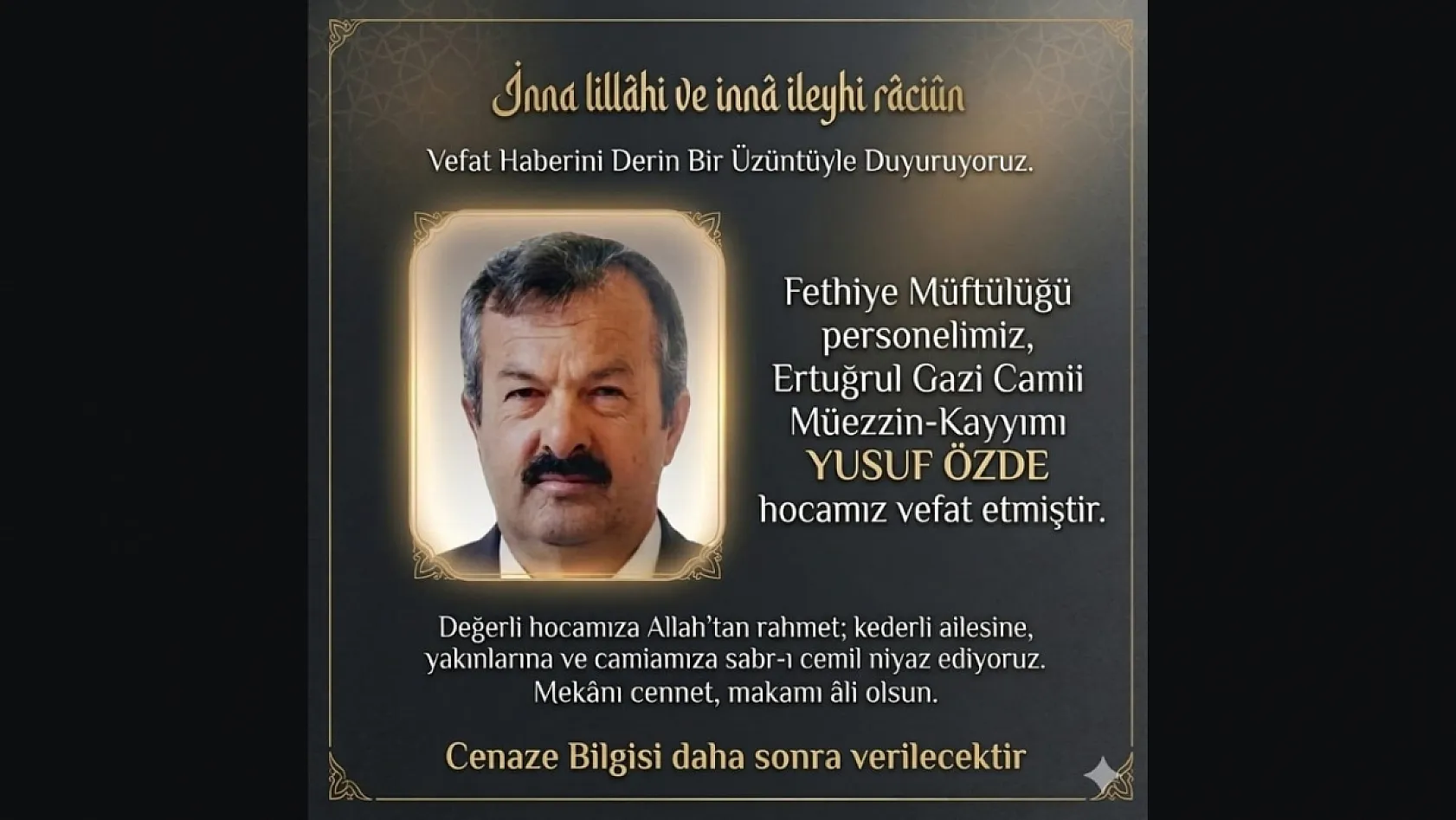 Fethiye'de Görevli İmam Seydikemer'de Balık Tutarken Can Verdi