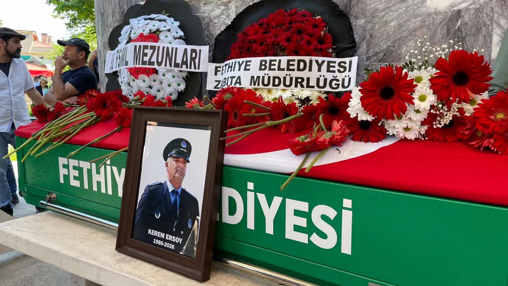 Fethiye'de Zabıta Personeli Kerem Ersoy Son Yolculuğuna Uğurlandı
