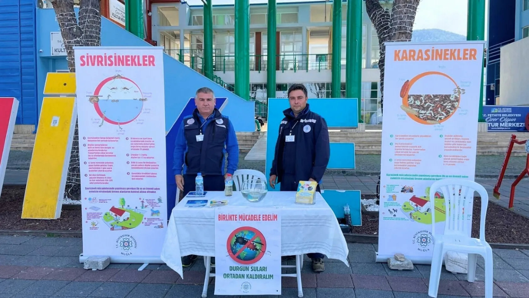 Fethiye'de sivrisinekle mücadele için bilgilendirme standı kuruldu