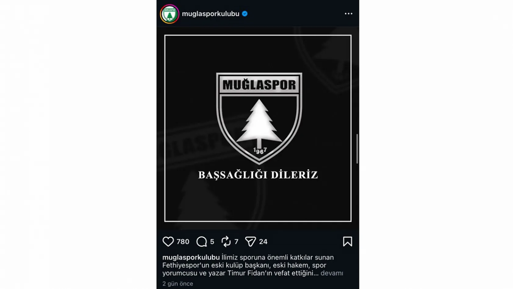 Fethiyespor, Timur Fidan İçin Post Paylaşmadı, Taraftar Grubu: 'Utandırdınız'