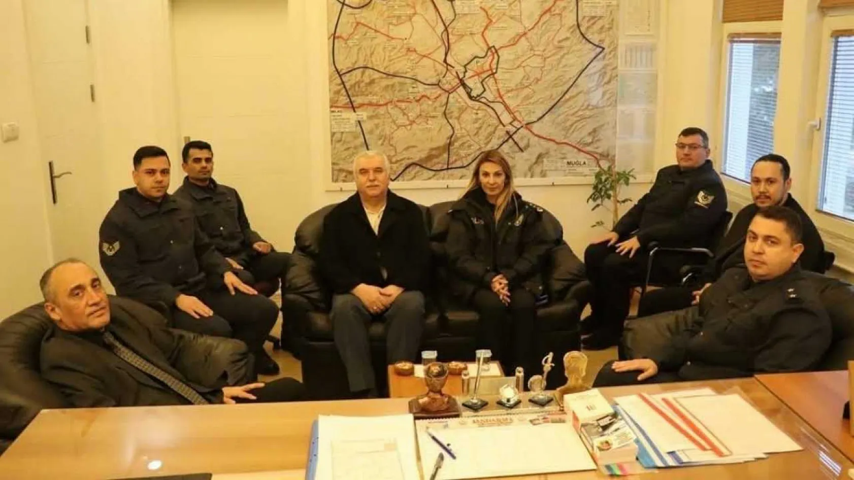 Yatağan Kaymakamı İlhan yeni yılda kolluk kuvvetleri ile bir araya geldi