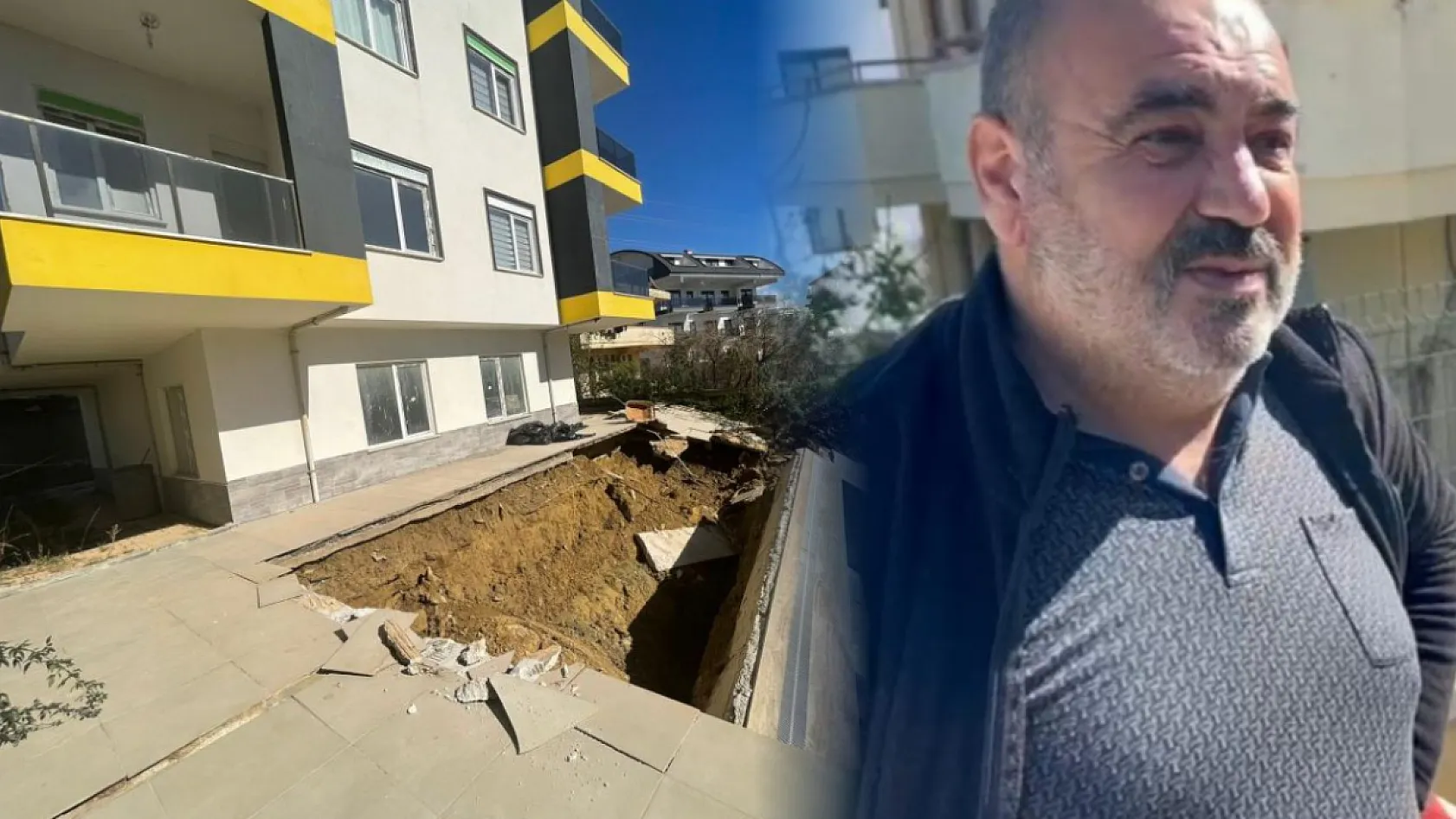 Sağanak sonrası apartman bahçesindeki havuz çöktü, 7 katlı apartman tahliye edildi