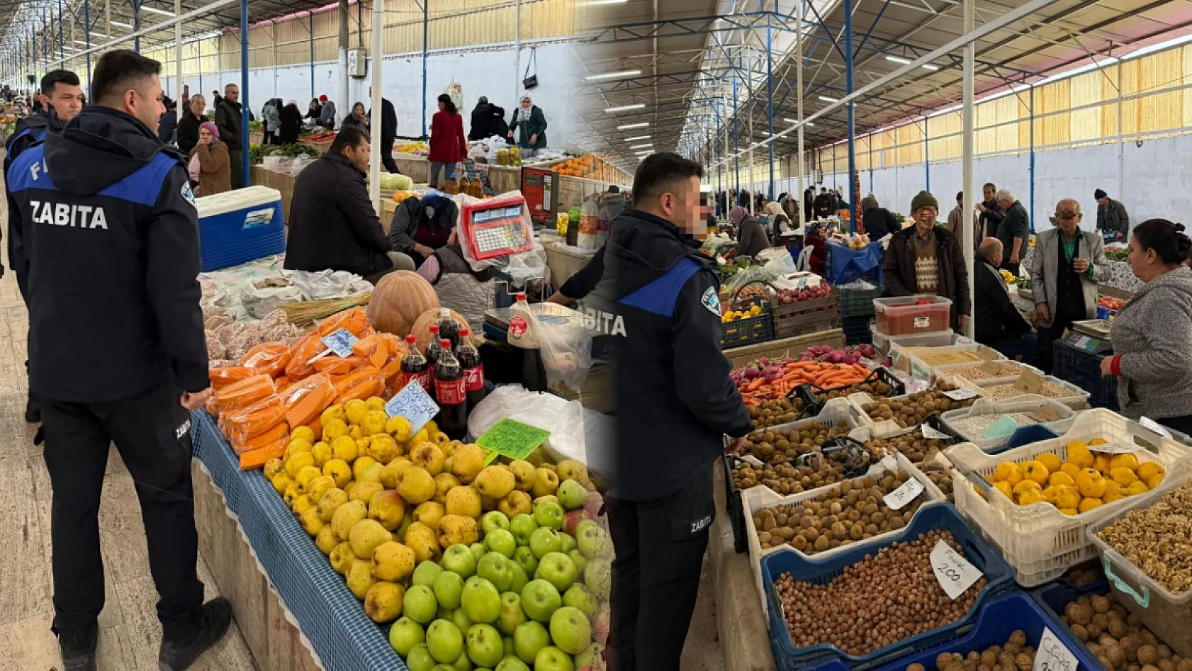 Fethiye'de üretici pazarında zabıta denetimi