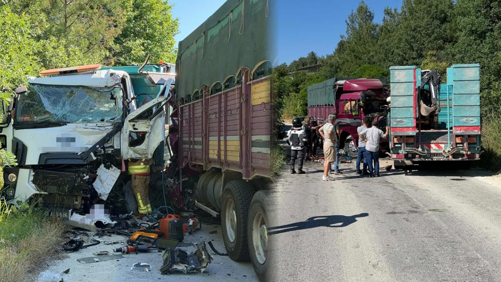 Kamyonetler Kafa Kafaya Çarpıştı: 1 Kişi Hayatını Kaybetti, 2 Yaralı