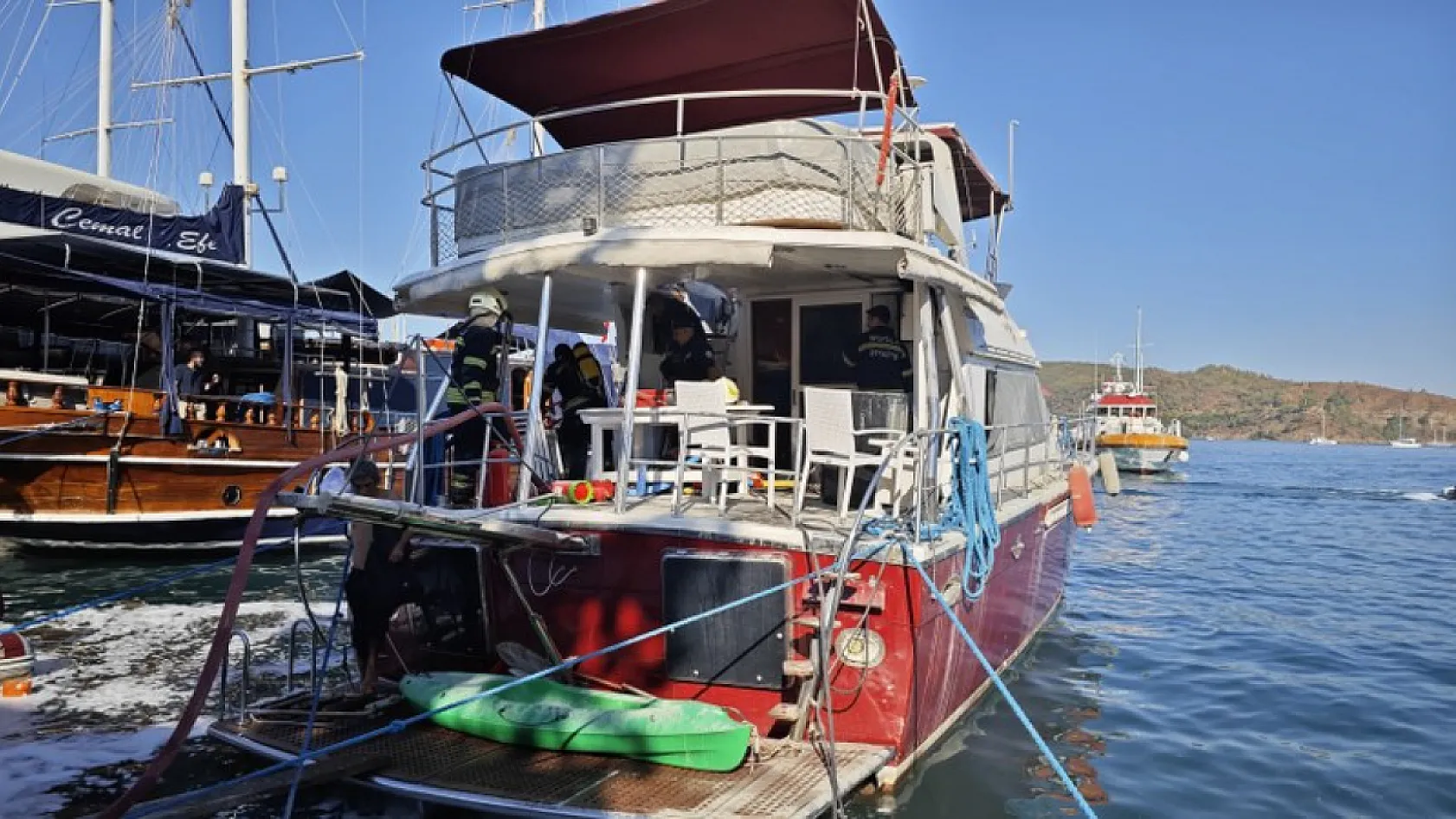 Fethiye'de Tekne Yangını 