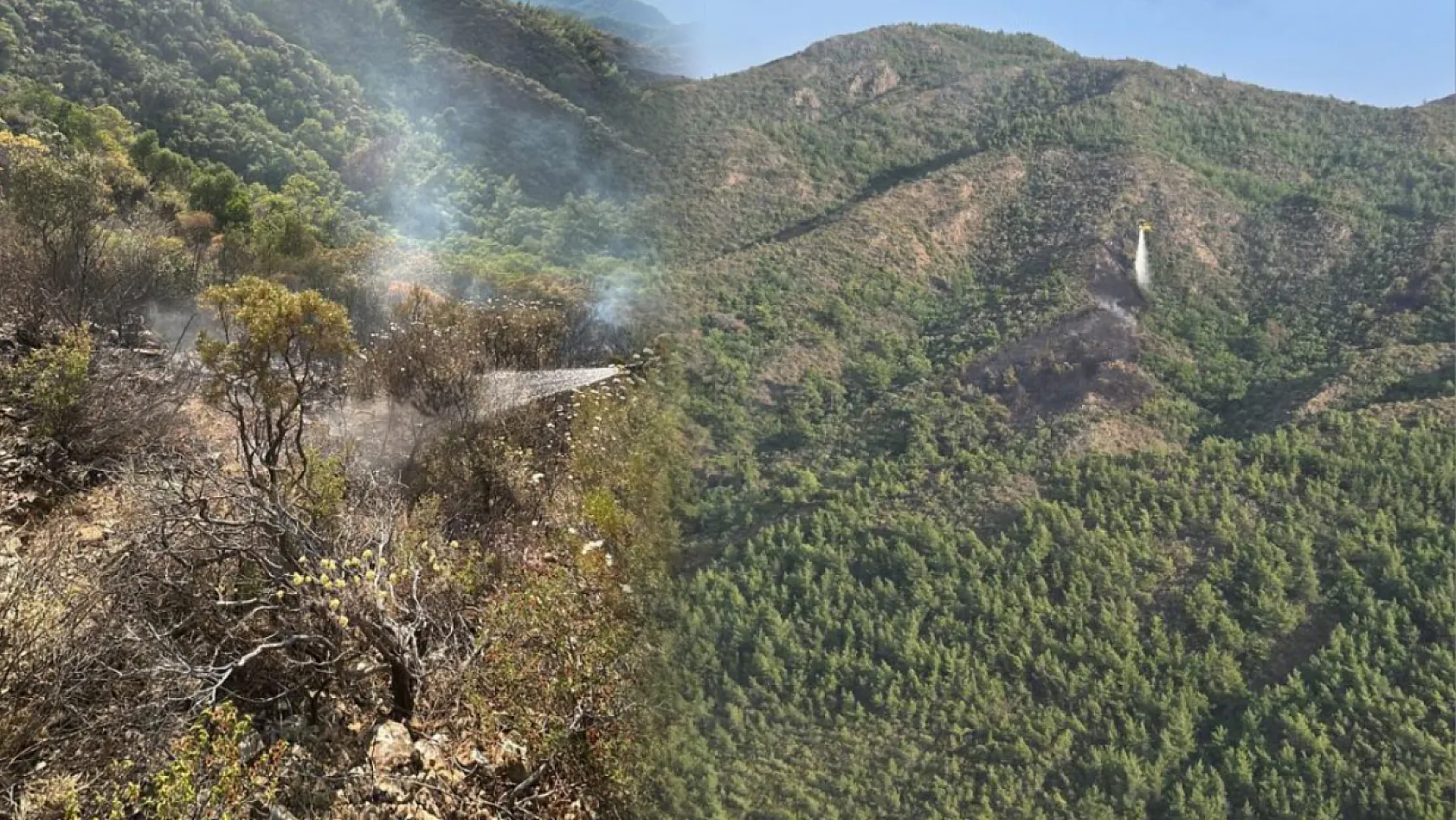 Marmaris'teki yıldırım kaynaklı orman yangını söndürüldü