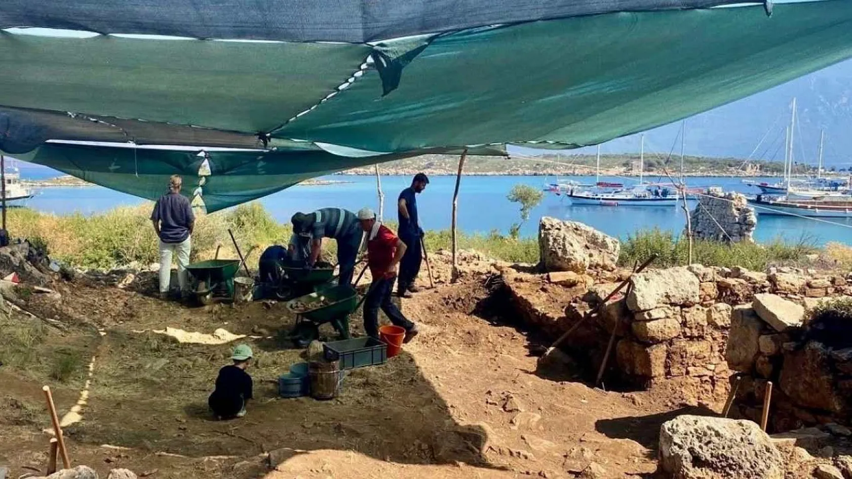 Marmaris'teki Kedreai Antik Kenti'nde kazı çalışmaları sürüyor