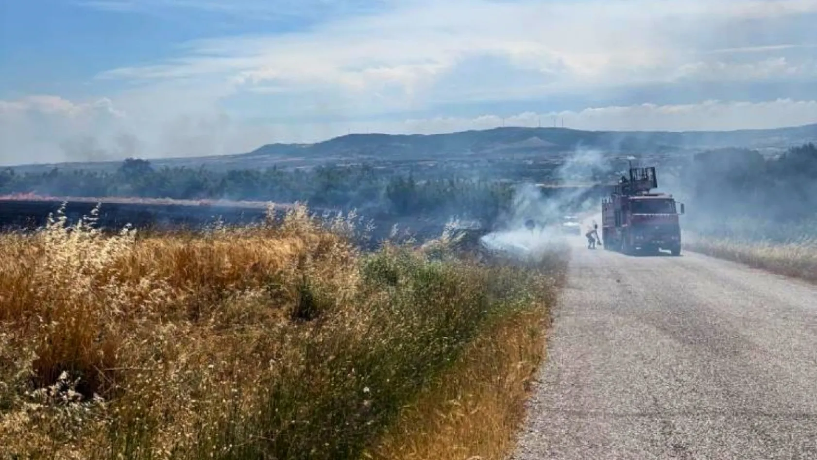 Tarım arazisi küle döndü