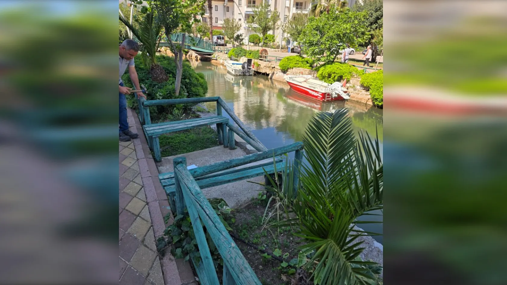 Marmaris'te ahşap korkuluklara zarar veren şahıslar tespit edilecek