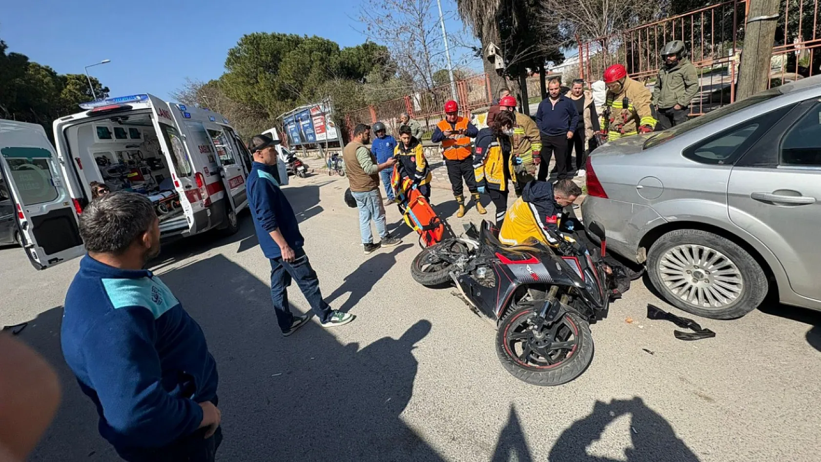 Motosiklet sürücüsü ölümden döndü