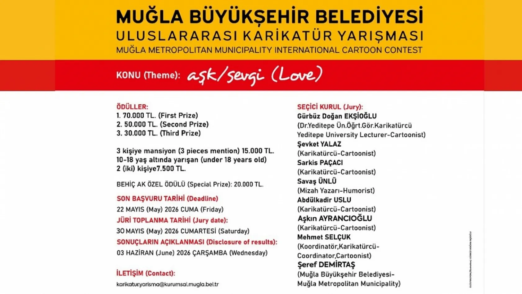 Muğla'da 6. uluslararası karikatür yarışması başlıyor