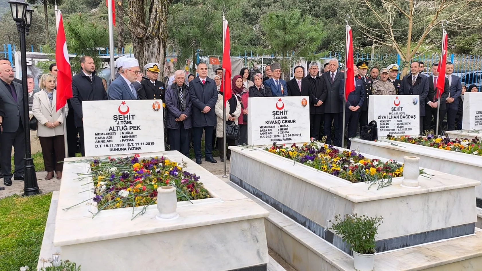 Muğla'da Çanakkale Zaferi'nin 111. yılında şehitler dualarla anıldı