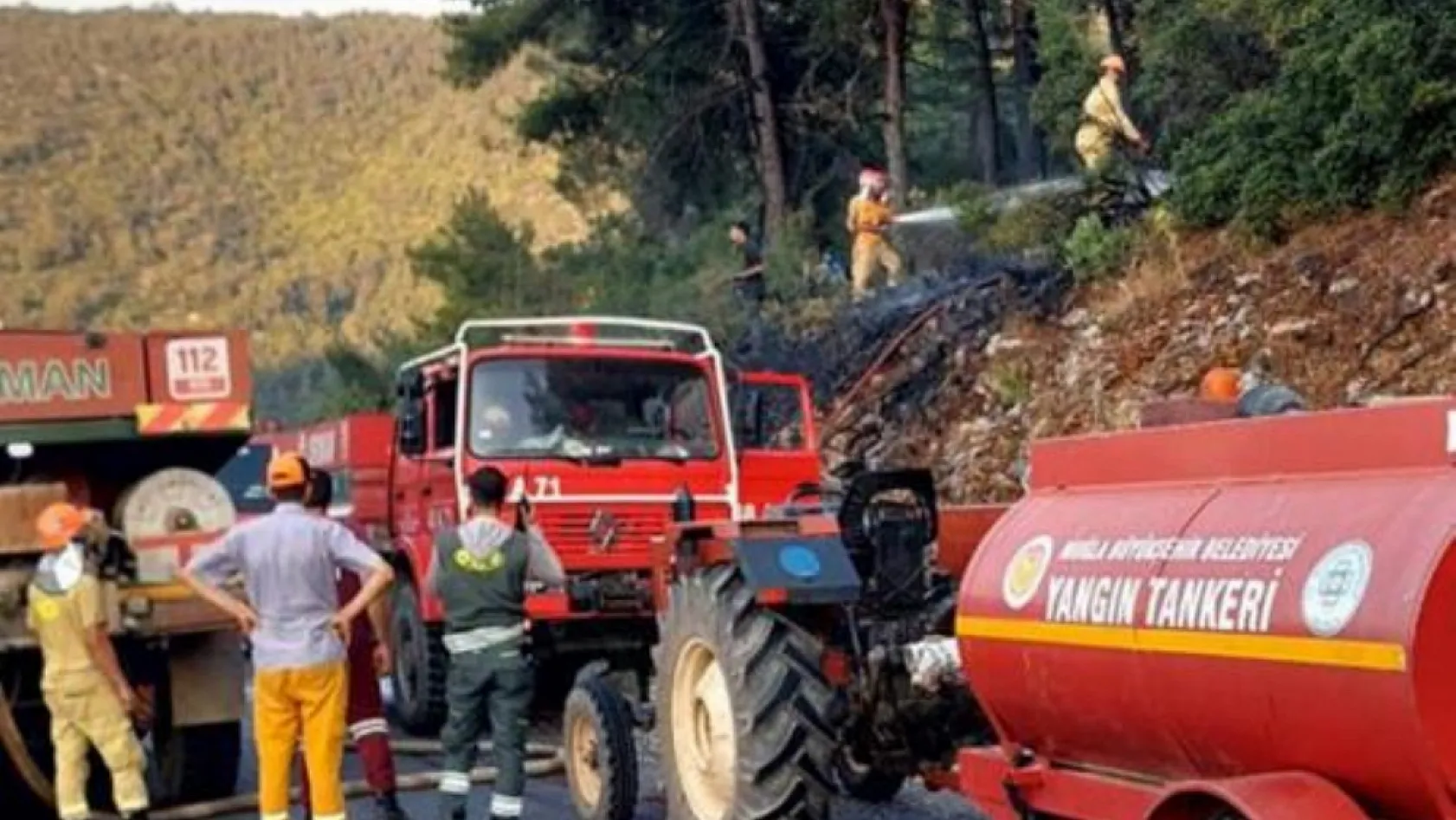 Muğla'da orman yangını büyümeden söndürüldü