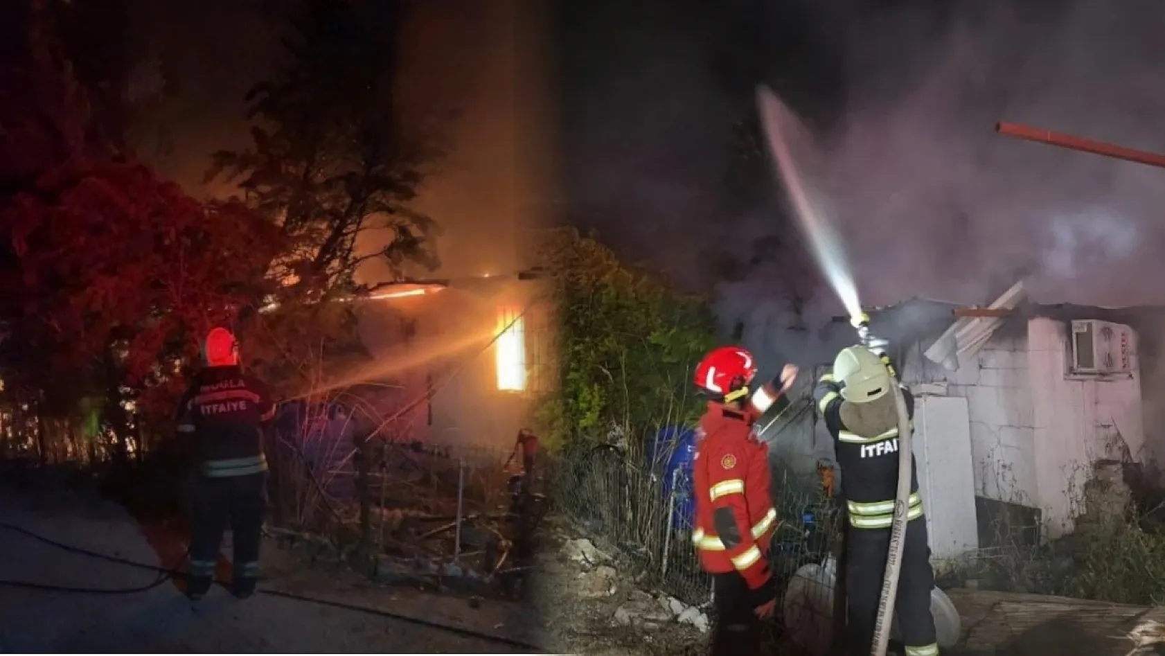 Fethiye'de yangın çıkan müstakil ev, kullanılamaz hale geldi