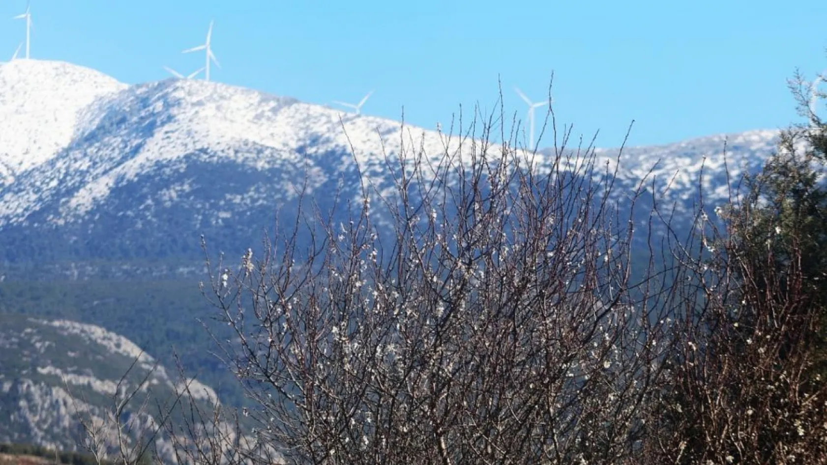 Muğla'da kış ve bahar aynı karede