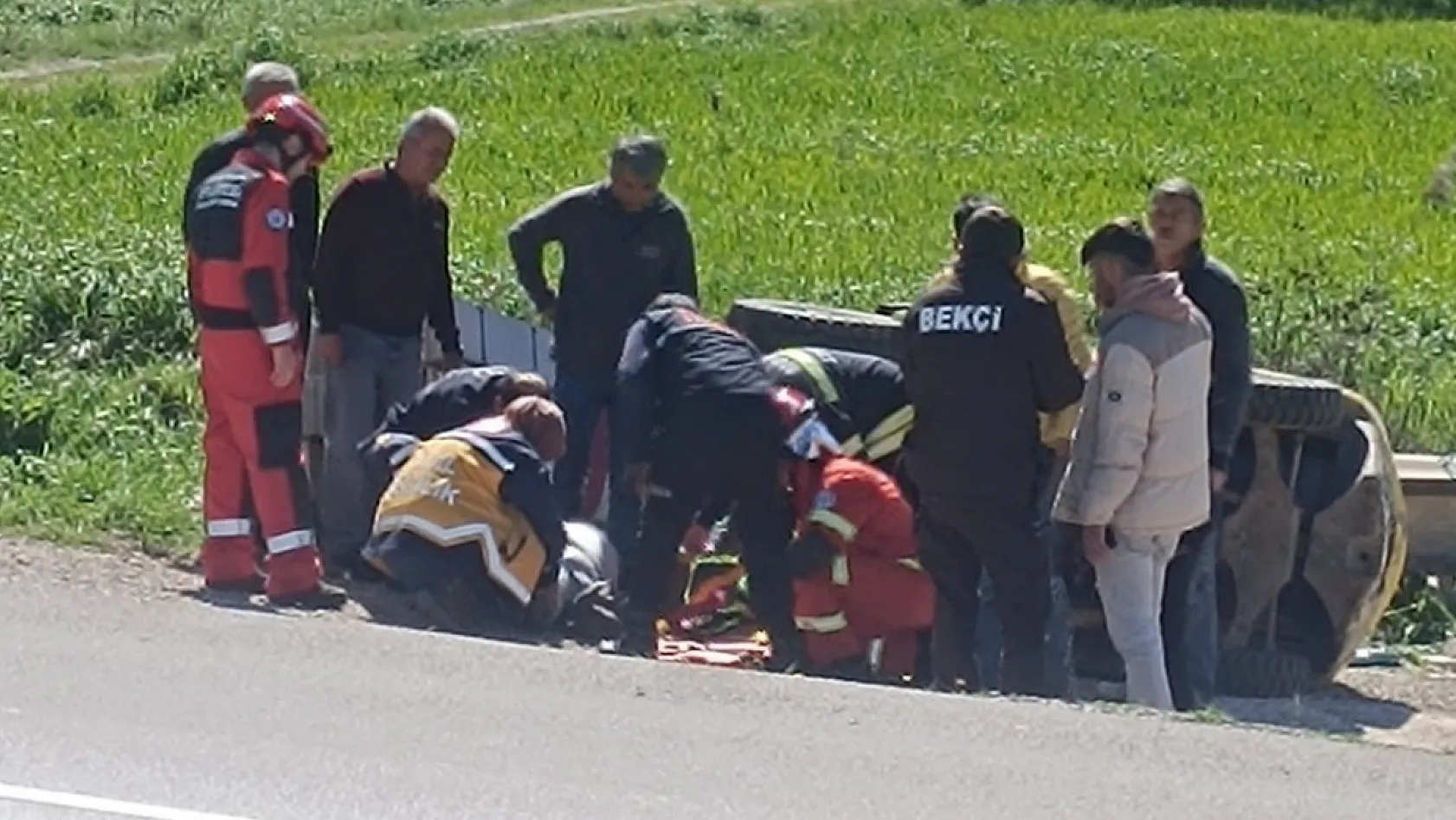 Seydikemer'de forklift devrildi: 1 yaralı