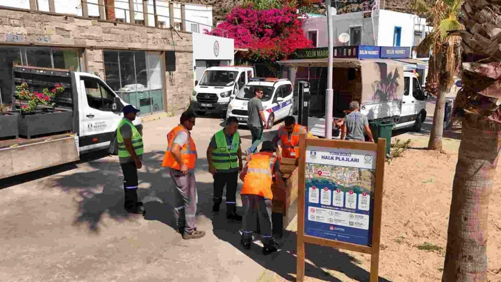 Türkbükü'ndeki halk plajlarında düzenleme çalışmaları tamamlandı