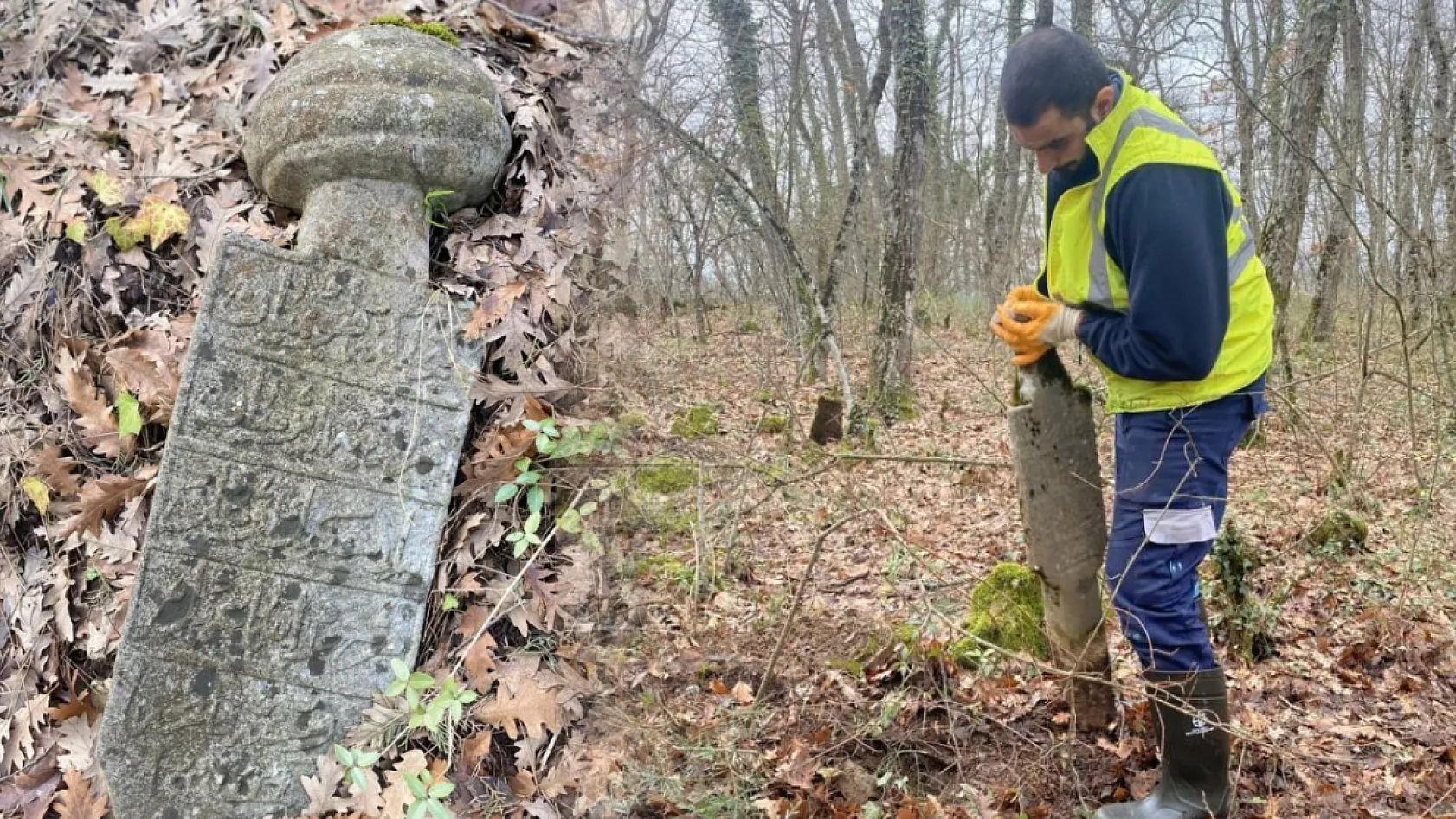 Asırlık Osmanlı mezarları yeniden ayağa kaldırıldı