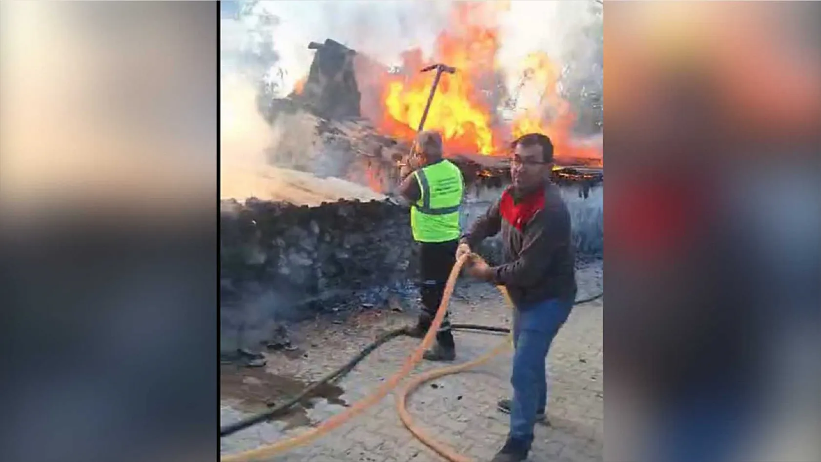 Muğla'da yaşlı adamın evi tamamen yandı