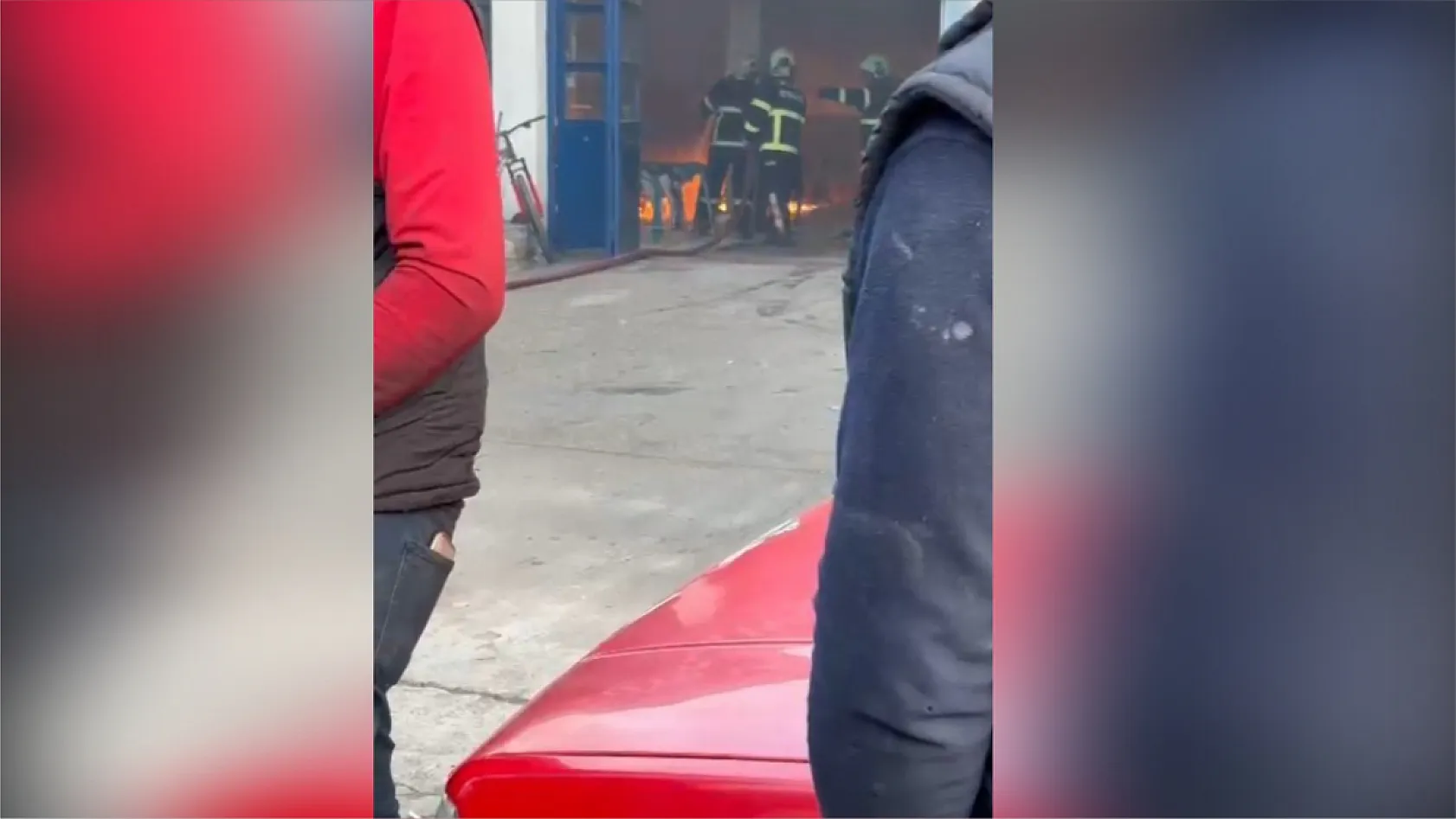 Oto tamircisinde LPG'li araç patladı, iş yeri alevler içerisinde kaldı
