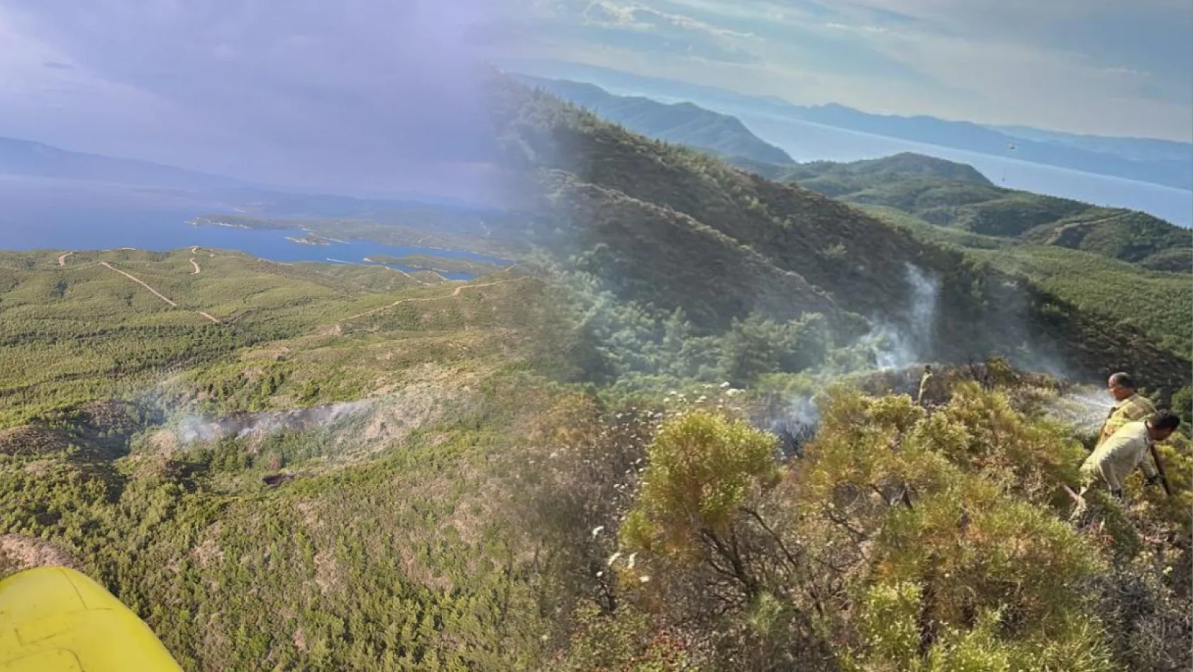 Marmaris'teki yıldırım kaynaklı orman yangını söndürüldü