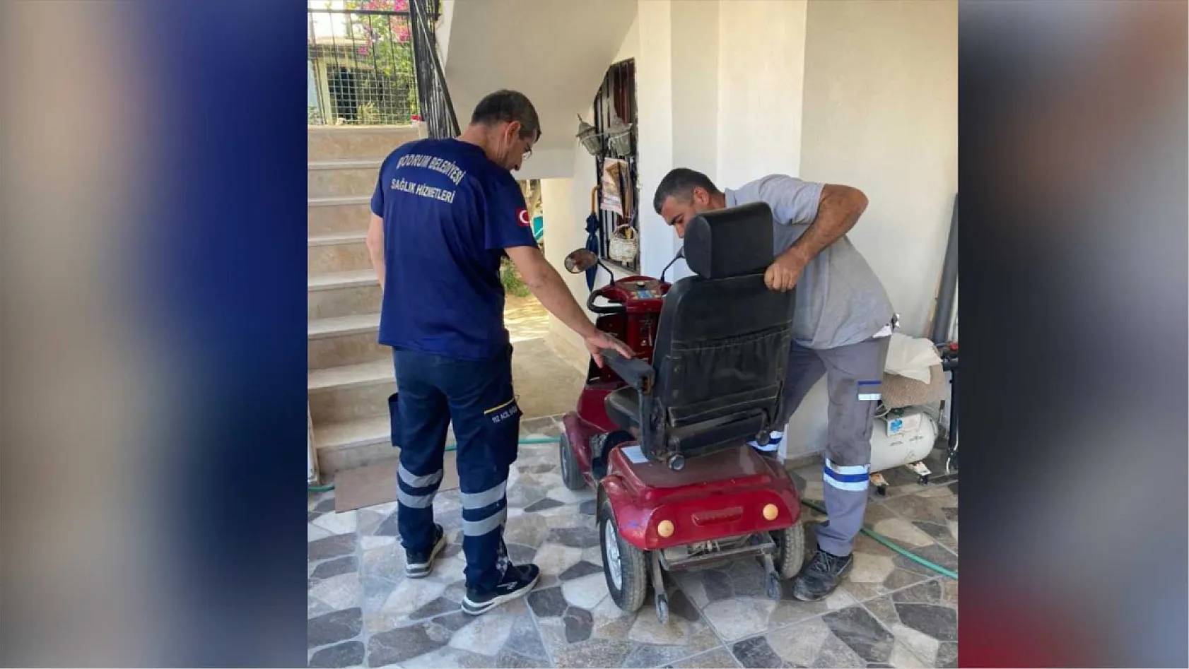 Bodrum Belediyesi'nden akülü sandalye bakım, onarım desteği