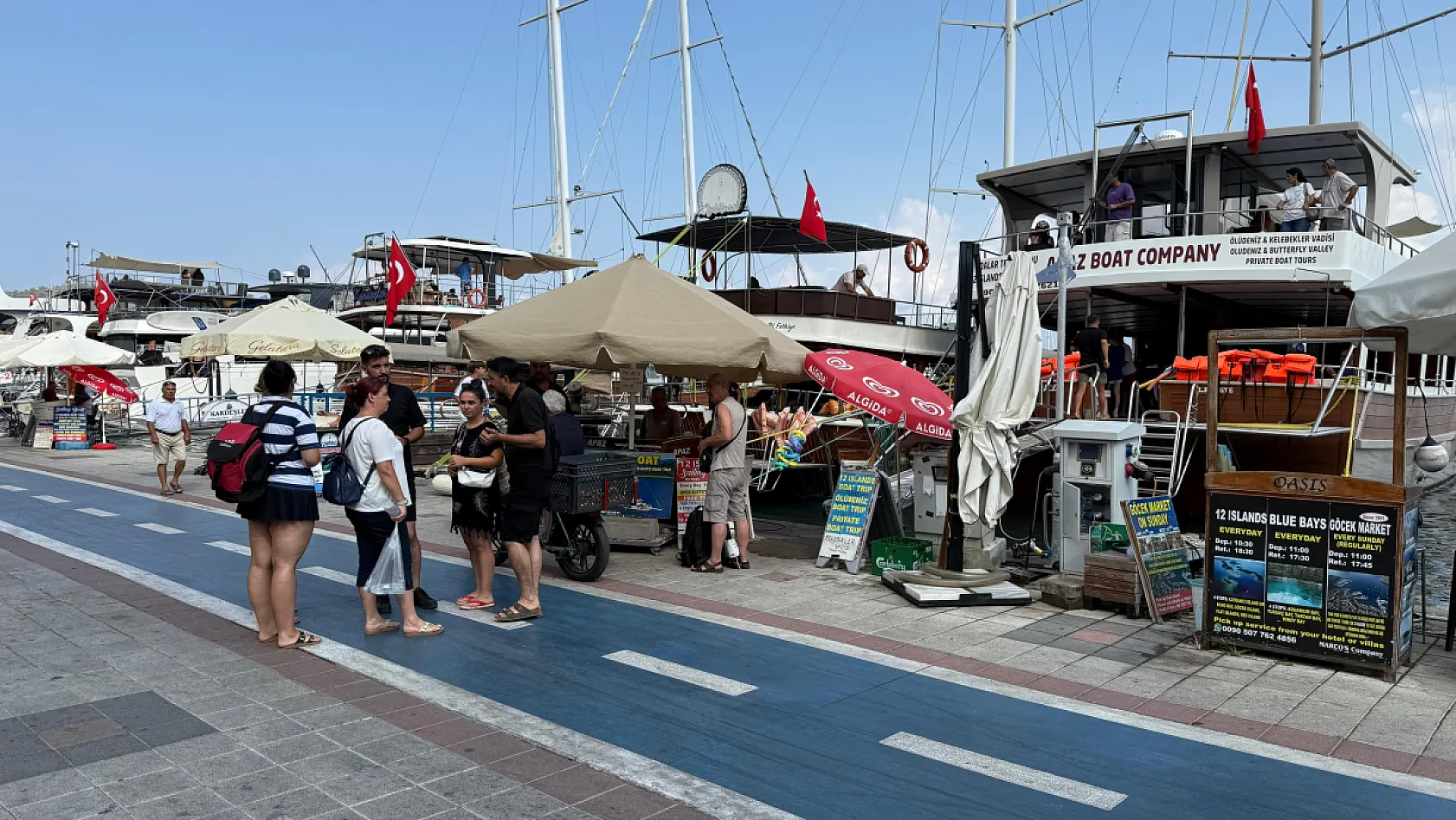 Fethiye Kordon'da Tekne Turlarında Sabah Yoğunluğu