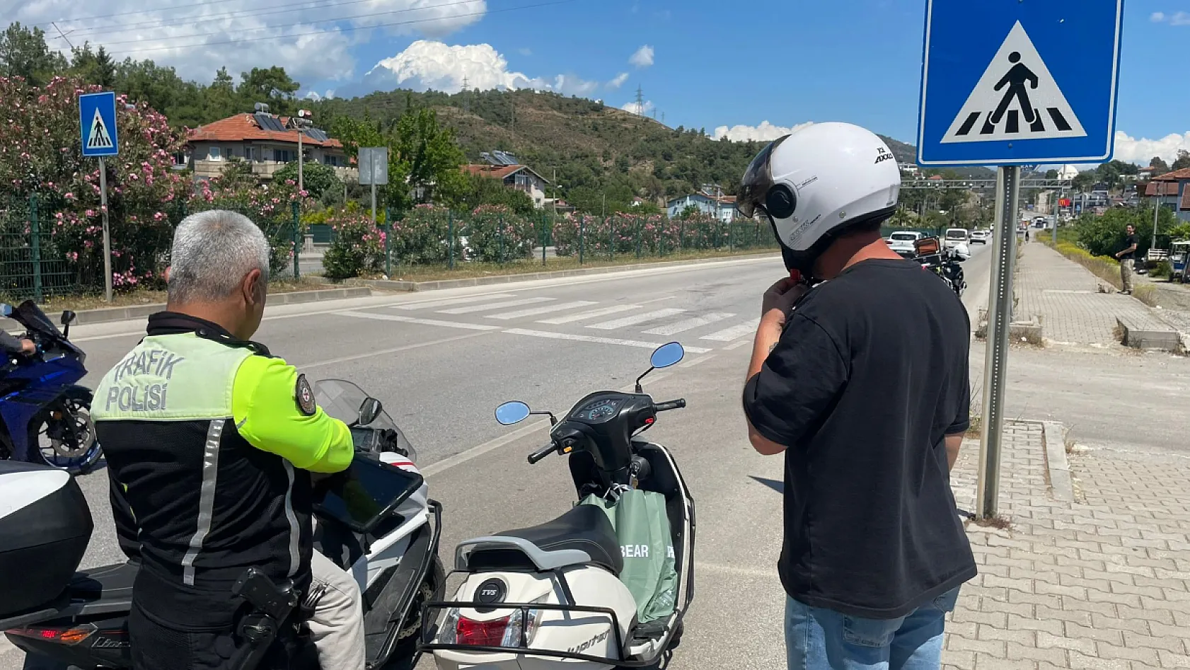 Fethiye'de motosiklet sürücülerine çevre yolunda trafik denetimi