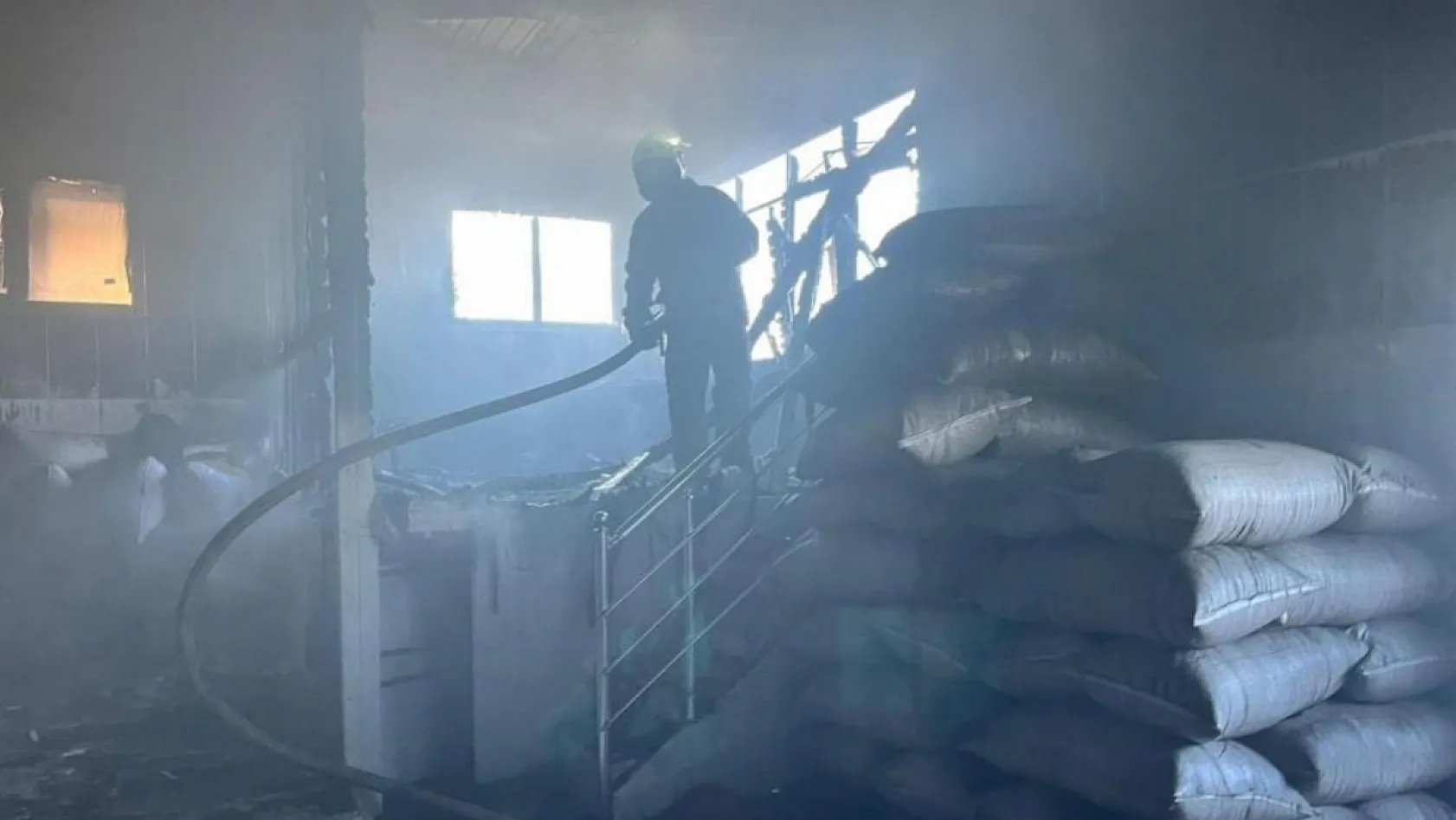 Denizli'de kuruyemiş fabrikasında korkutan yangın