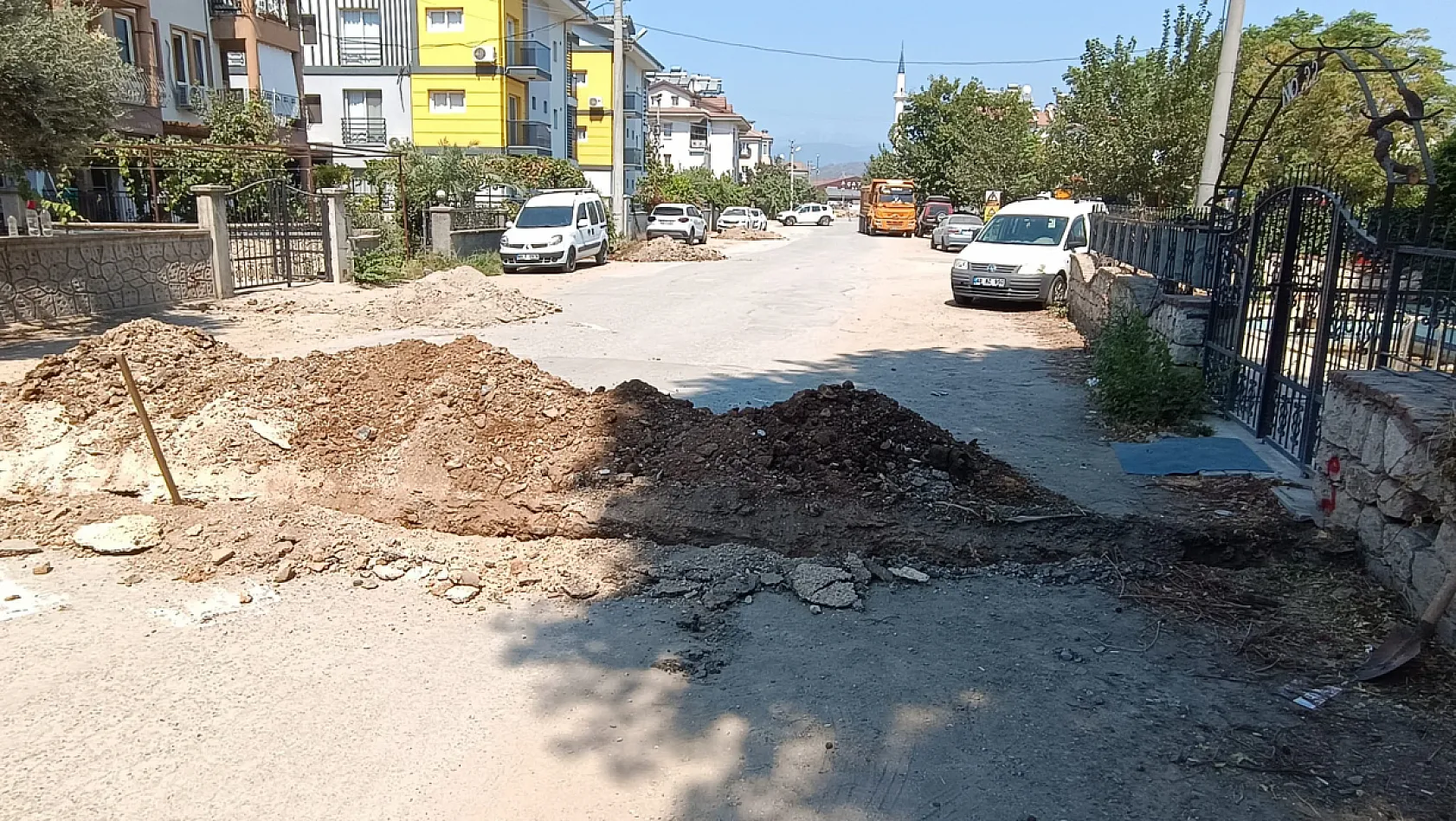 Fethiye Tuzla'da doğalgaz hatları konutlara çekiliyor