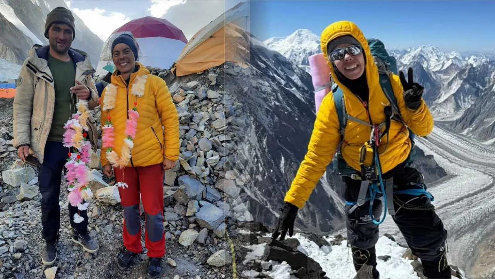 Dünyanın en yüksek 2.dağına tırmanıp tarihe geçen Türk kadın dağcı o anları anlattı