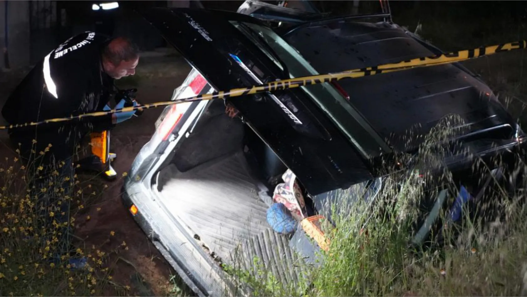 Şarampole devrilen araç hurdaya döndü: 1 ölü, 3 yaralı