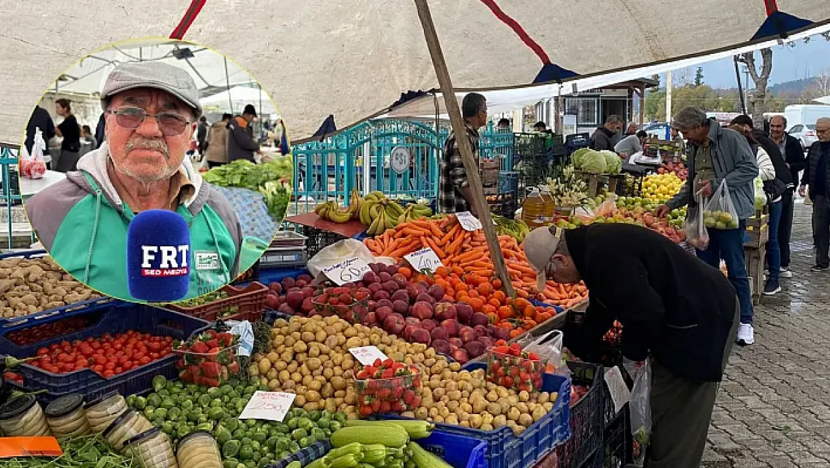 Fethiye Cuma Pazarı'nda yağmura rağmen hareketlilik