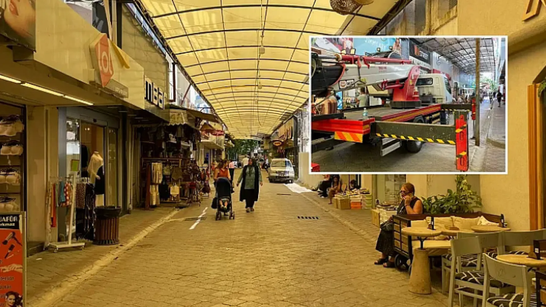 Fethiye'de 'Şemsiyeli Sokak' için son rötuşlar yapılıyor