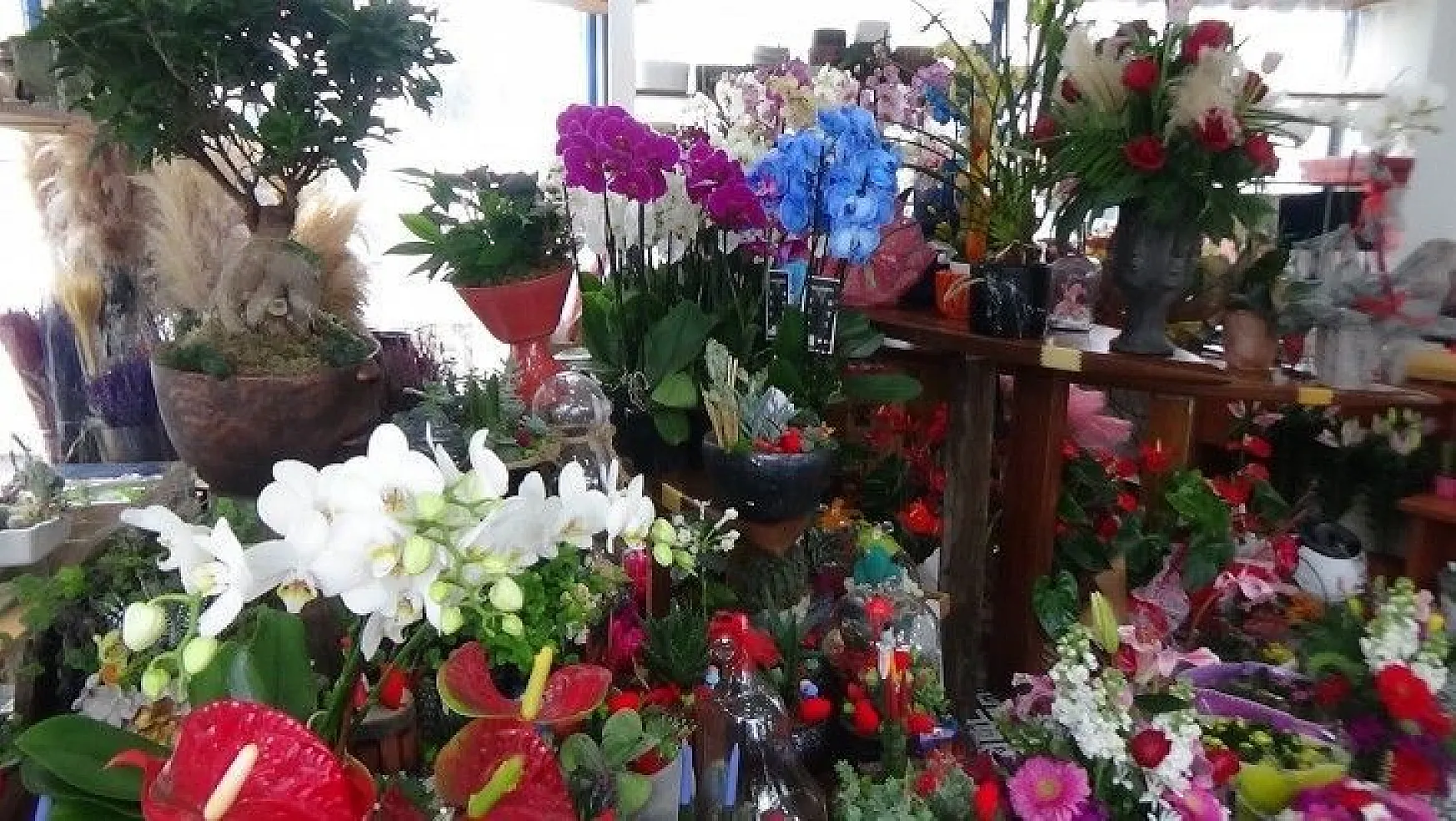 14 Şubat Sevgililer Günü'nde Bodrum'daki çiçekçiler, yoğun mesai yaptı.