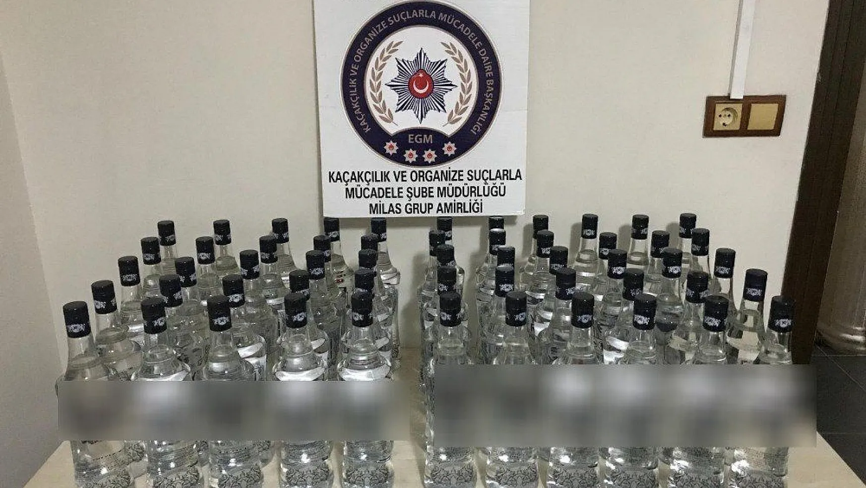 Milas'ta 51 şişe kaçak içki ele geçirildi