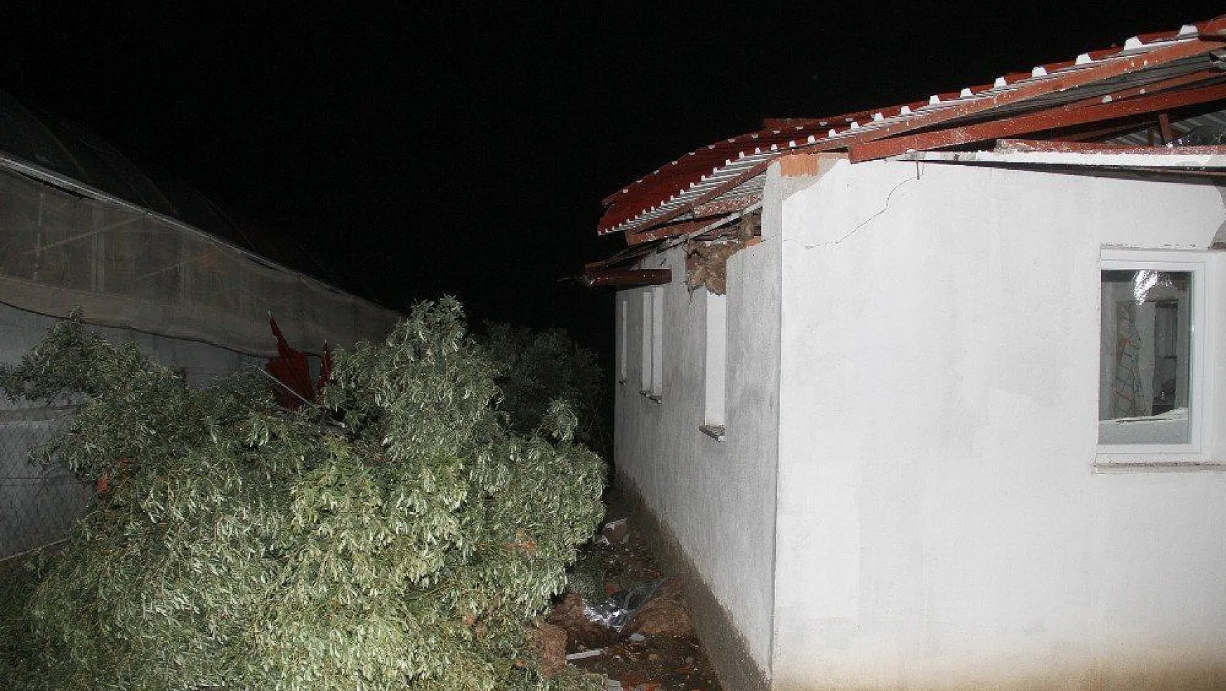 Fethiye'de fırtına ve yağış evlerin çatısını ve seraları uçurdu, ağaçları devirdi