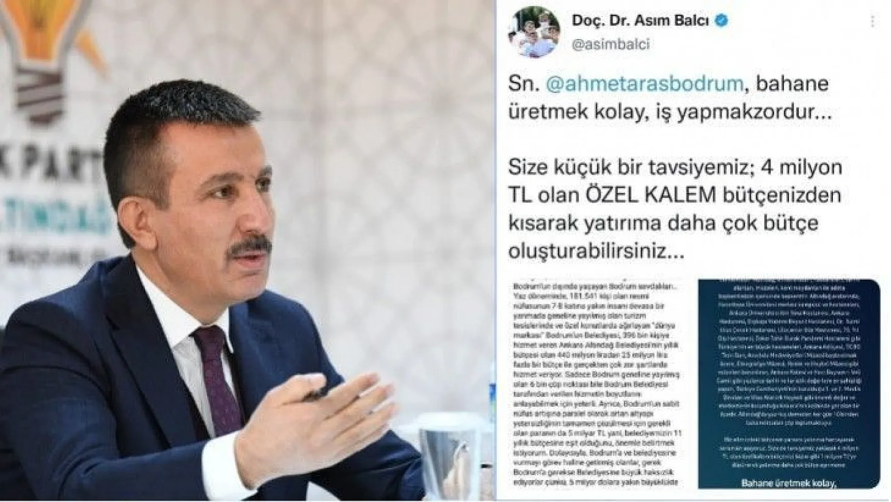 Ankara'dan Bodrum'a belediyecilik dersi 'Sayın Ahmet Aras bahane üretmek kolay, iş yapmak zordur'