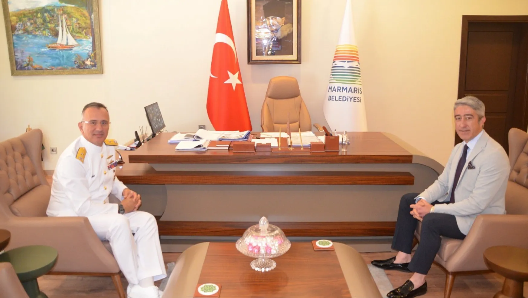 Başkan Oktay, Aksaz Deniz Üs Komutanı Eski'yi ağırladı