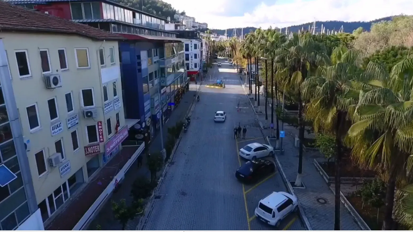 Boş sokaklar drone ile havadan görüntülendi