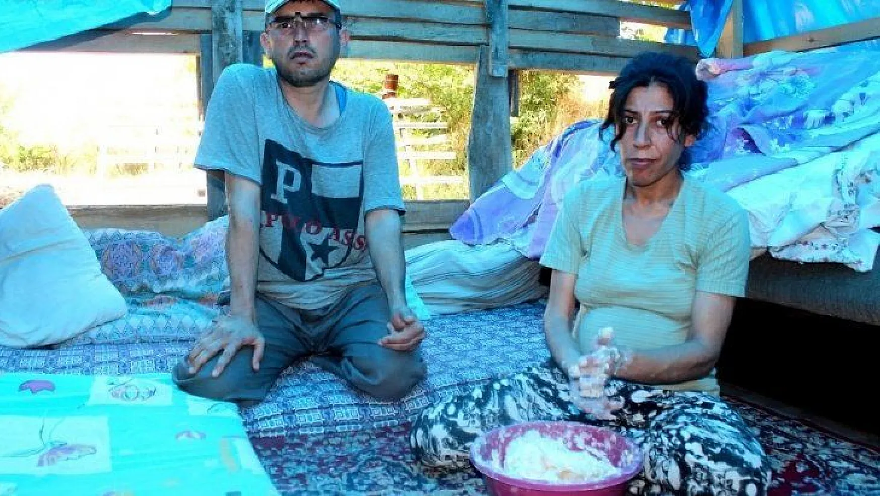 Çadırda yaşayan engelli çiftin yaşam mücadelesi