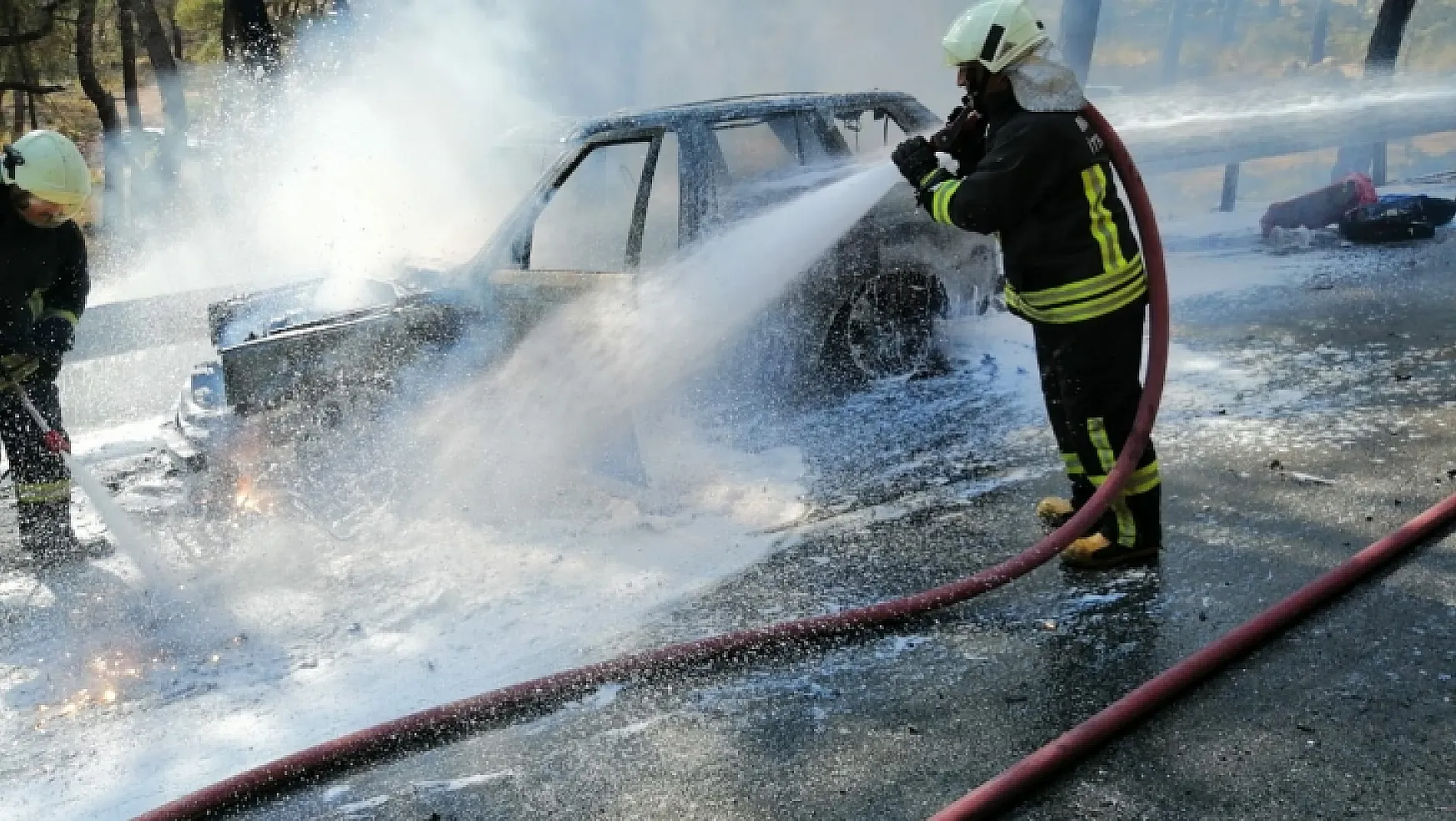 Fethiye'de araç yangını