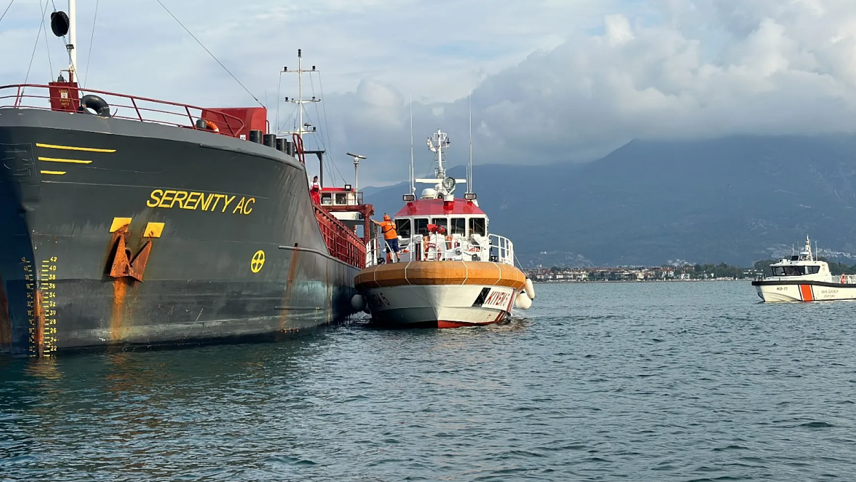 Fethiye'de yük gemisinde patlama oldu! 4 kişi yaralandı