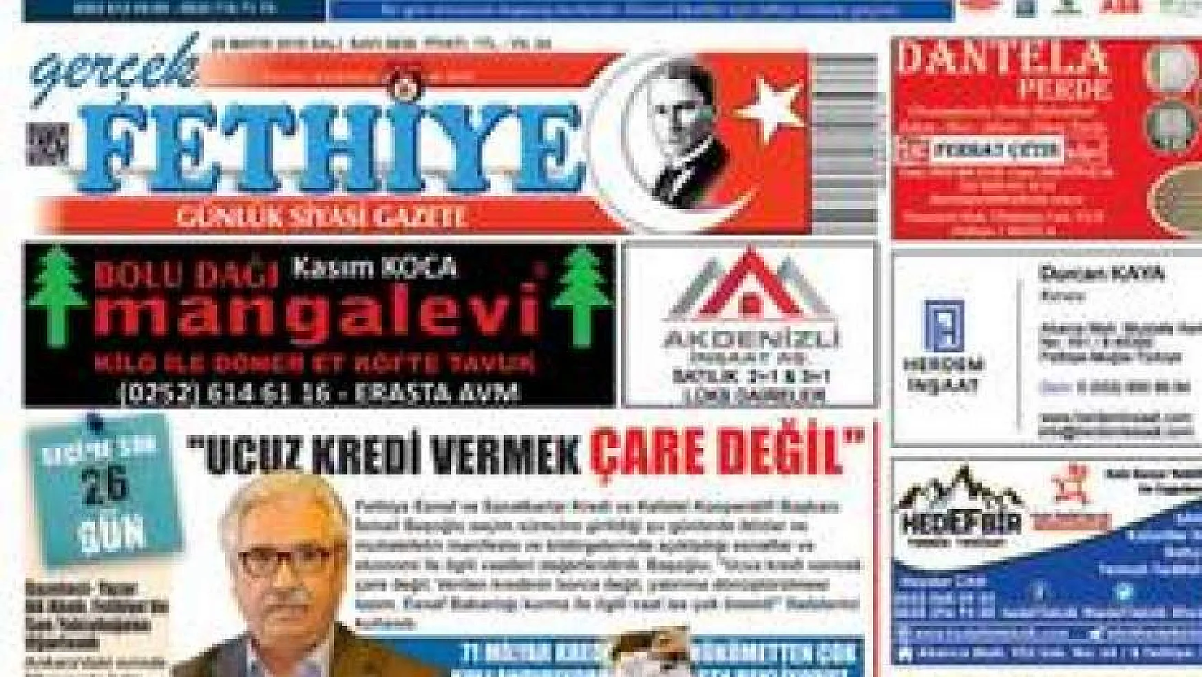 Gerçek Fethiye Gazetesi 29 Mayıs 2018