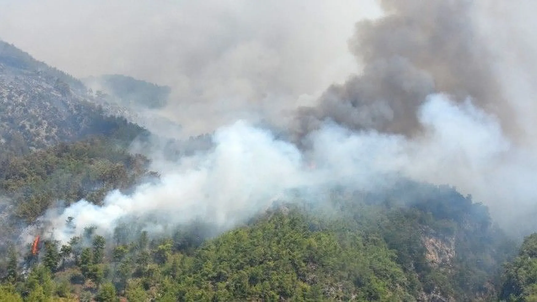 İspanyol yangın söndürme uçakları Köyceğiz'e müdahale ediyor