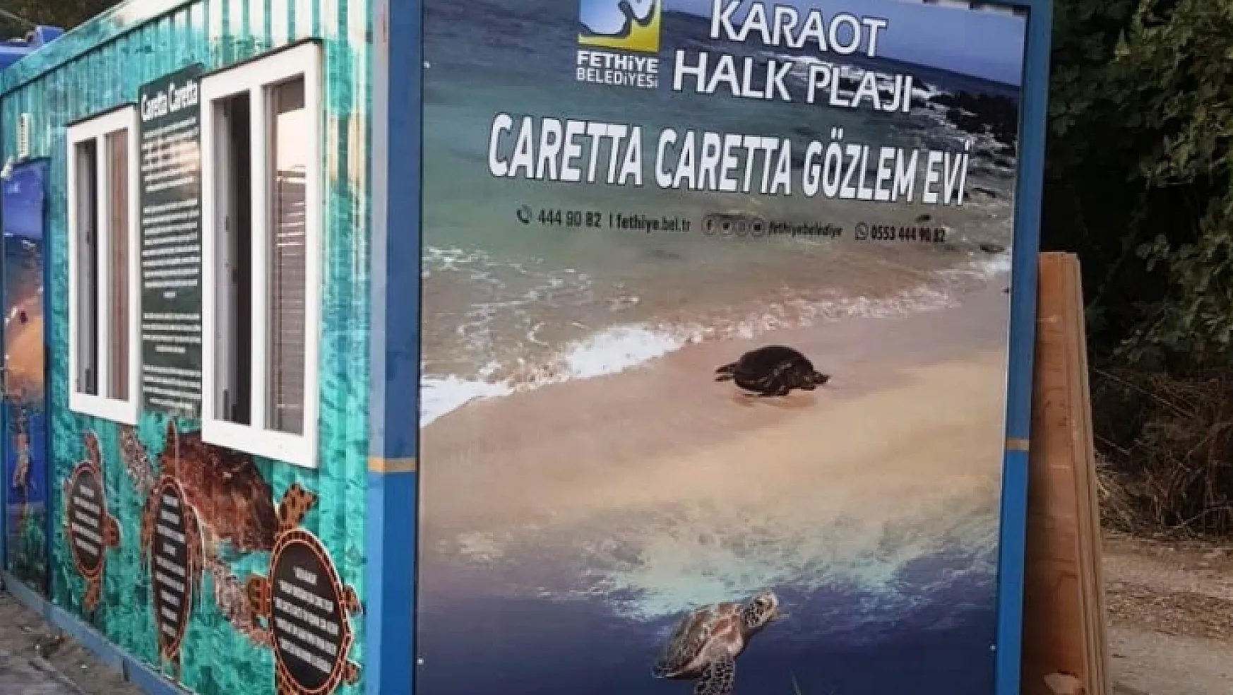 Karaot Halk Plajı'na Caretta Caretta Gözlem Evi Kuruldu