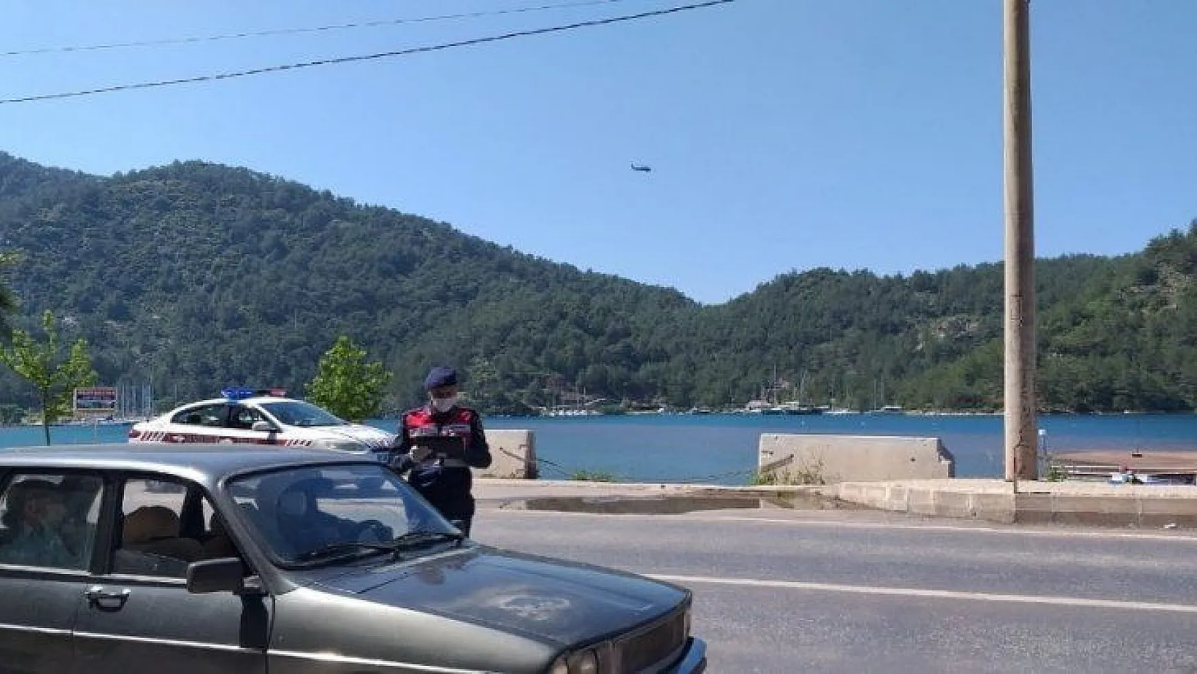 Marmaris'te jandarma  hava destekli trafik denetimi  yaptı