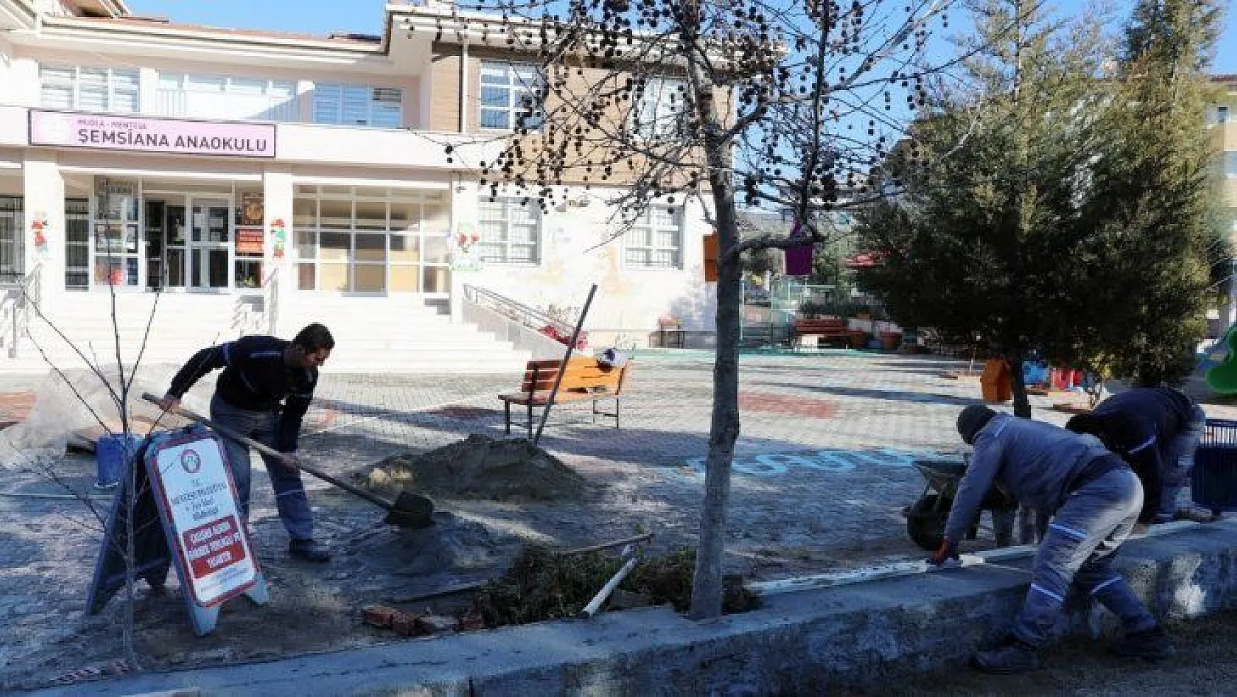 Menteşe Belediyesi'nden Şemsiana Ana Okulunda bakım ve onarım çalışması